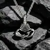 2021 Nuevo Colgante Animal de Acero de Titanio Collar Colgante Escorpión Venenoso Vintage Collar Rock para Hombre SP891