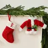Decoraciones Navideñas Nuevas Transfronterizas Colgantes de Ropa Tejida de Papá Noel Decoraciones para Árbol de Navidad del Hogar