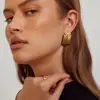 Pendientes de Acero Inoxidable con Forma de Fuegos Artificiales Estilo Ins Diseño de Nicho para Mujer Pendientes de Acero de Titanio Electrochapado al Vacío en Oro de 18K No se Desvanecen