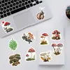 Conjunto de adesivos de grafite de floresta de cogumelos 50 peças transfronteiriço, adesivos decorativos à prova d'água para garrafas de água e computadores, adesivos criativos de cogumelos atacado