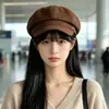Chapéu feminino 2026 nova tendência de moda boné newsboy bico de pato estilo japonês boina octogonal versátil que faz o rosto parecer menor