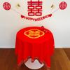 Mantel de boda rojo festivo para mesa de boda, mantel decorativo para mesa de té, mantel para banquete de boda, mantel para salón de adoración con carácter Xi