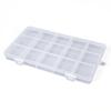 Caja fija de 15 compartimentos con doble hebilla, caja de piezas de Amazon, caja de almacenamiento de plástico, DIY con piezas de ferretería, cuentas sueltas, joyero