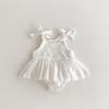 Vestido de tirantes con lazo para bebé 2026 para niñas, Mono de tirantes dulce, delgado, sin mangas