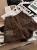 Sol! Shorts de Linho Marrom Importado da França para Mulheres, Moda Casual Fashionável Verão 2026 Estilo Old Money