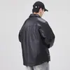 Chaqueta de Cuero Estilo Americano con Solapa para Hombre, Otoño 2025 Vintage High Street Fresca Ropa de Trabajo Abrigo, Retro Versátil Moderna