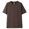 Camiseta de Peso Pesado 280g Fio Duplo para Homens e Mulheres, Camiseta Básica Solta e Confortável de Algodão Penteado, Camiseta Cultural com Logo Imprimível