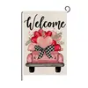 Bandera de Jardín para el Día de San Valentín Personalizada al por Mayor Decorativa para Exteriores y Patios Bandera Impresa con Patrón de Corazón Bandera de Jardín