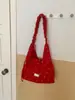 Bolsa de Lona con Lunares Rojos para Mujer, Bolso de Hombro Cruzado Casual de Verano, Estilo Coreano Estilo Perezoso Versátil para el Trabajo