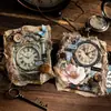 Dia Lindo Material Papel Série Rugas do Tempo Relógio Retrô Diário Adesivos Decorativos DIY 10 Folhas 6 Estilos