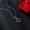 Corrente de Clavícula de Cristal Austríaco Amazon Transfronteiriça Colar Azul Simples Presente de Dia das Mães Amor Infinito