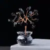 Árvore de Cristal Natural Mais Vendida no Exterior Tecida à Mão para Casa Carro Mini Cascalho de Cristal Árvore da Prosperidade Pequenos Enfeites