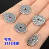 Plata de ley s925 Colgante de Etiqueta de Dinero Fantasma de Montaña Retro Pulsera de Cuerda Trenzada a Mano Collar Accesorios Hechos a Mano diy