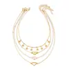 Collar de Cadena Apilada de Múltiples Capas con Flor de Margarita de Moda Elegante Más Vendido Transfronterizo Cadena para Clavícula de Mujer Cadena con Borla Flor Personalizada para Mujer