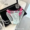 Ventas Directas de Fábrica Superventas Transfronterizos Estilo Puro Deseo Calzones de Triángulo con Tirantes Ribeteados de Encaje Ropa Interior Sexy de Satén de Tiro Bajo para Mujer