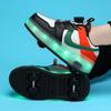 Patins de Rodas Infantis de Quatro Rodas, Patins para Esportes de Roda Femininos com Rodas Invisíveis, Patins de Rodas Masculinos com Rodas Luminosas