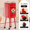 Lixeira de Grande Capacidade com Acabamento de Luxo para Uso Doméstico na Sala de Estar e Cozinha, Lixeira Plástica de Camada Dupla com Tampa