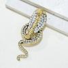 Nuevo broche de serpiente creativo de aleación con diamantes de imitación para hombres europeos y americanos, accesorios de moda