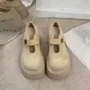 Mocasines de Suela Gruesa para Mujer, Nuevos Zapatos de Primavera y Otoño 2026 para Mujer, Zapatos Birkenstock que Aumentan la Altura para Mujeres Bajitas, Combinados con Faldas, Zapatos Mary Jane