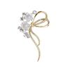 Broche de flor de concha de circonita elegante de estilo coreano, temperamento creativo, flor, ropa, abrigo, alfiler, accesorios, ramillete femenino