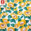 Algodão impresso pano girassol girassol roupas femininas vestido infantil chapéu saco tecido mancha atacado