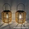 Spot Transfronteiriço Imitação de Rattan Rattan Artificial Lâmpada Suspensa Externa Estilo Europeu Lanterna Solar Paisagismo de Pátio Atmosfera Pastoral