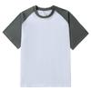 210g Heavy Cotton ombro manga curta T-Shirt para homens e mulheres Loose American Retro Contrast Color costurando meia manga T-Shirt