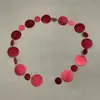 Fio de lantejoulas vermelho redondo quadrado retângulo losango superfície espelhada laser vermelho brilhante fio de lantejoulas de casamento cortina de lantejoulas