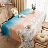 Toalha de Mesa Tridimensional 3D, Impermeável, à Prova de Óleo, Lavável, Toalha de Mesa Retangular para Mesa de Jantar, Luxo Leve, Estilo Pintura a Óleo de Alta Qualidade Toalha de Mesa para Mesa de Centro