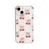 Adecuado para iPhone 18 Pro Estilo 15Ins Funda para Teléfono con Lazo y Cerezas Brillantes de Cuatro Esquinas Anti-Caídas 16 Apple Cobertura Completa