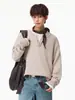 Suéter de Punto Hanlu Estilo Old Money Dos en Uno Cuello Henry para Hombre, Otoño e Invierno Casual Simple Suave Vintage Pulóver