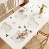 Mantel de Mesa con Animales de Dibujos Animados, Mantel de Vidrio Suave Degradado, Mantel Impermeable y a Prueba de Aceite sin Lavado, Mantel de Mesa de Café de Lujo Ligero, Mantel Protector