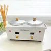 Cera Depilatoria de Cera de Abeja Máquina Fundidora de Cera Doble Horno Estándar Europeo Gran Capacidad Olla para Derretir Jabón de Aceite Esencial Hecha a Mano Temperatura Constante Impermeable Horno Fundidor de Doble Cabezal