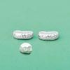 Prata Pura 999 Galvanizada Superfície Martelada Espaçador Grão de Acácia Pingente Grão de Café Pulseira de Cristal DIY Colar Acessórios de Prata Material