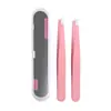 [En Stock] Pinzas para Cejas de Acero Inoxidable Pinza para Cejas de Alta Calidad Pinzas de Precisión Herramientas de Belleza Pinzas para Pestañas 96 Pinzas