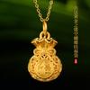 Pingente de Bolsa da Sorte Laço de Ouro Puro 999 Pingente Oco de Ouro Duro 3D Pulseira Vendas ao Vivo Transmissão ao Vivo Hot Style da Indústria da Beleza