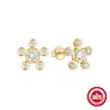 Brincos de tarracha estrela de cinco pontas quentes cravejados de diamantes em prata de lei 925 design de luxo leve moderno europeu e americano brincos de temperamento de alta qualidade
