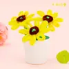 Ramo de Girasol en Maceta con Palitos Retorcidos Hechos a Mano para Niños Paquete de Materiales DIY Ramo para Raíz del Cabello Producción de Jardín de Infancia