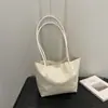 Bolso tote de textura tejida imitación, diseño simple ondulado, gran capacidad, bolso de hombro, bolso de axila, bolso de trabajo estilo coreano, bolso de mano de cuero suave para mujer