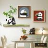 Pintura Decorativa para Sala de Estar de Arte de Nicho, Plantas Verdes Simuladas, Pintura para Pared de Fondo de Sofá, Pintura Divertida de Dibujos Animados para Colgar en la Habitación de Niños