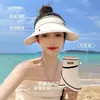 Chapéu de Sol com Proteção UPF50+ com Top Aberto para Mulheres, Chapéu de Sol de Verão para Proteção UV ao Ar Livre, Chapéu de Sol Dobrável Versátil com Aba Larga