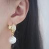 Brincos de Pérola de Alto Padrão com Design de Folha de Diamante Completo, Novos Acessórios de Orelha Estilo Coreano Dongdaemun, Presilhas de Orelha Elegantes de Luxo Leve 2026