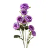 Flores artificiais: Rosa Princesa de 8 Cabeças para Casamentos, Flores Decorativas para Arranjos de Corredor de Casamento, Flores Artificiais para Decoração de Casa