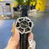 Wechat Business Dropshipping Comércio Exterior Transfronteiriço Relógio de Quartzo com Pedras de Diamante em Formato de Flor Pequena e Perfumada Pulseira de Couro Genuíno Feminino Relógio Cartão Daishi