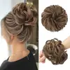 Postizo de Moño para Mujer Estilo Europeo y Americano Seda de Alta Temperatura Esponjoso Rizado Postizo de Moño de Cabello Peluca Transfronteriza de Moño
