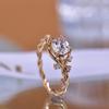 Explosiones Transfronterizas Plata Esterlina S925 1 quilate Anillo de Moissanita Blossom Pinellia para Mujer Anillo Simple de Oro Rosa