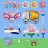 Peppa Pig Temática Serie Completa George Peppa Estilo Clip Muñeca Volador Película de Aluminio Globos Mayoreo