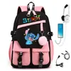 Mochila Escolar de Dos Colores con Estampado de Puntadas Más Vendida en Comercio Exterior, Mochila para Estudiante de Primaria, Mochila de Gran Capacidad para Secundaria y Preparatoria