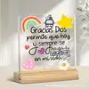 Nuevo Producto Transfronterizo Superventas Acrílico Cuadrado con Base de Madera Día de San Valentín Día de la Madre Adornos Artesanales de Escritorio