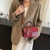 Design de Nicho Moda Portátil Bolsa Pequena Feminina Outono 2025 Cor Contrastante Bolsa Quadrada Pequena Bolsa de Ombro Transversal de Alta Qualidade
